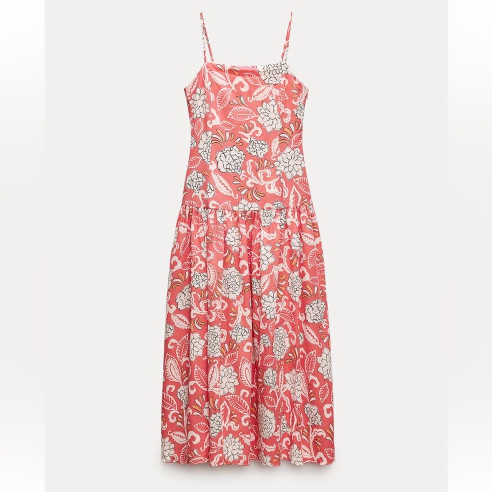 Floral print spaghetti strap maxi dress